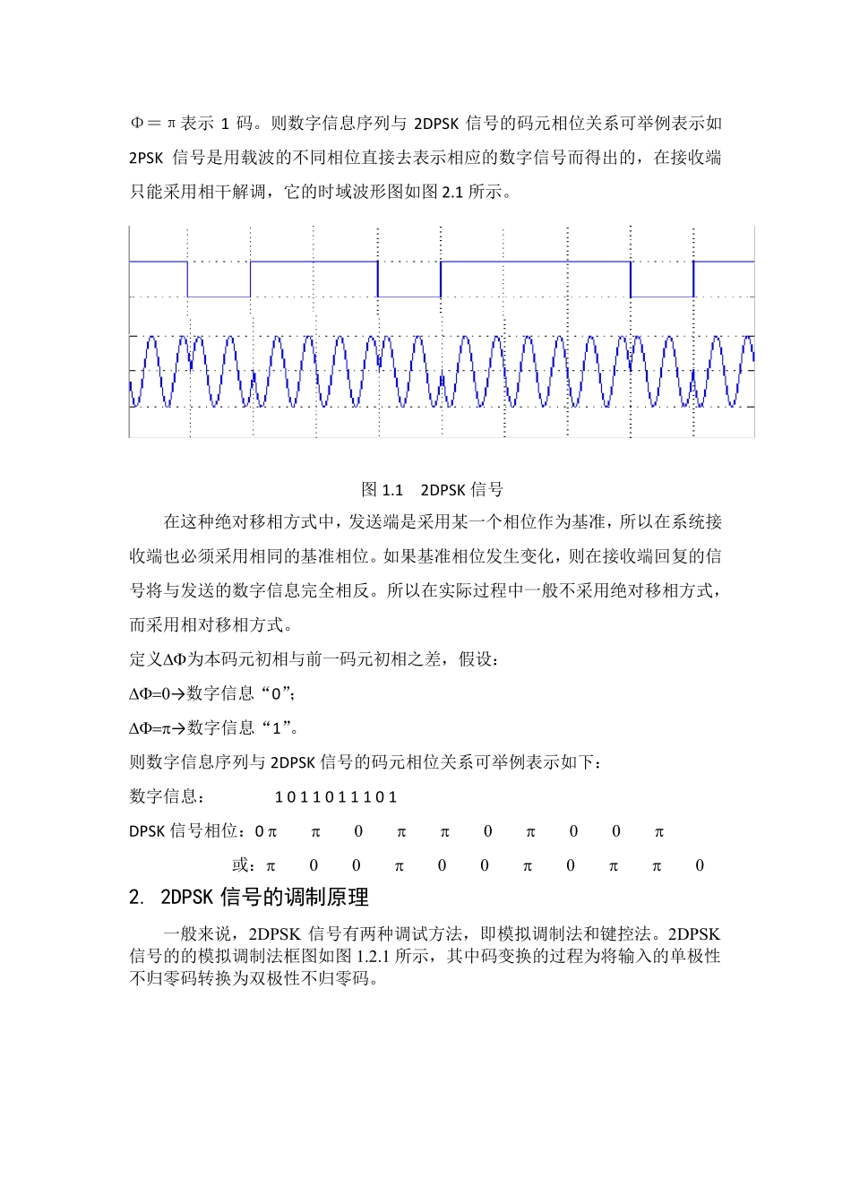 通信原理2DPSK调制与解调实验报告_第2页