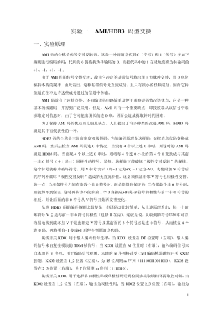 通信原理实验_AMI、HDB3传输码型转换完整全解