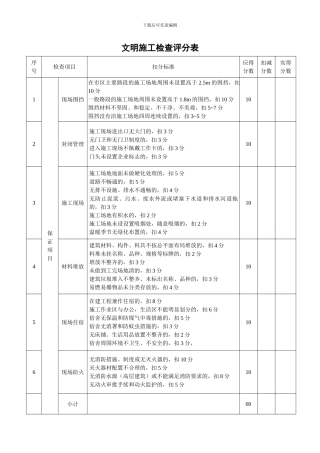 文明施工检查评分表2