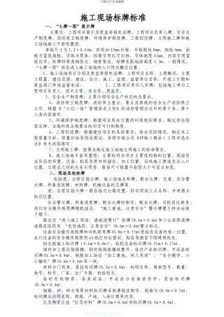 文明施工现场标牌内容及标准