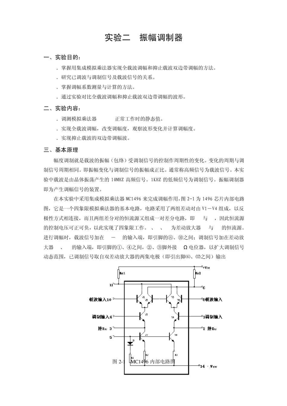 通信电子线路实验报告_第2页