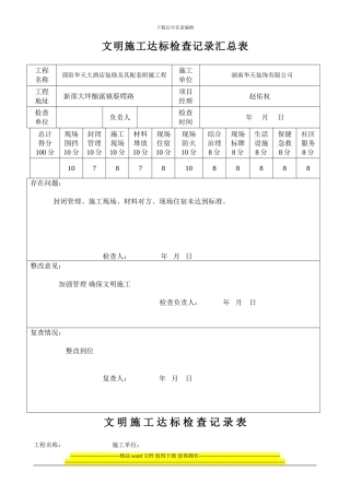 文明施工达标检查记录2-08