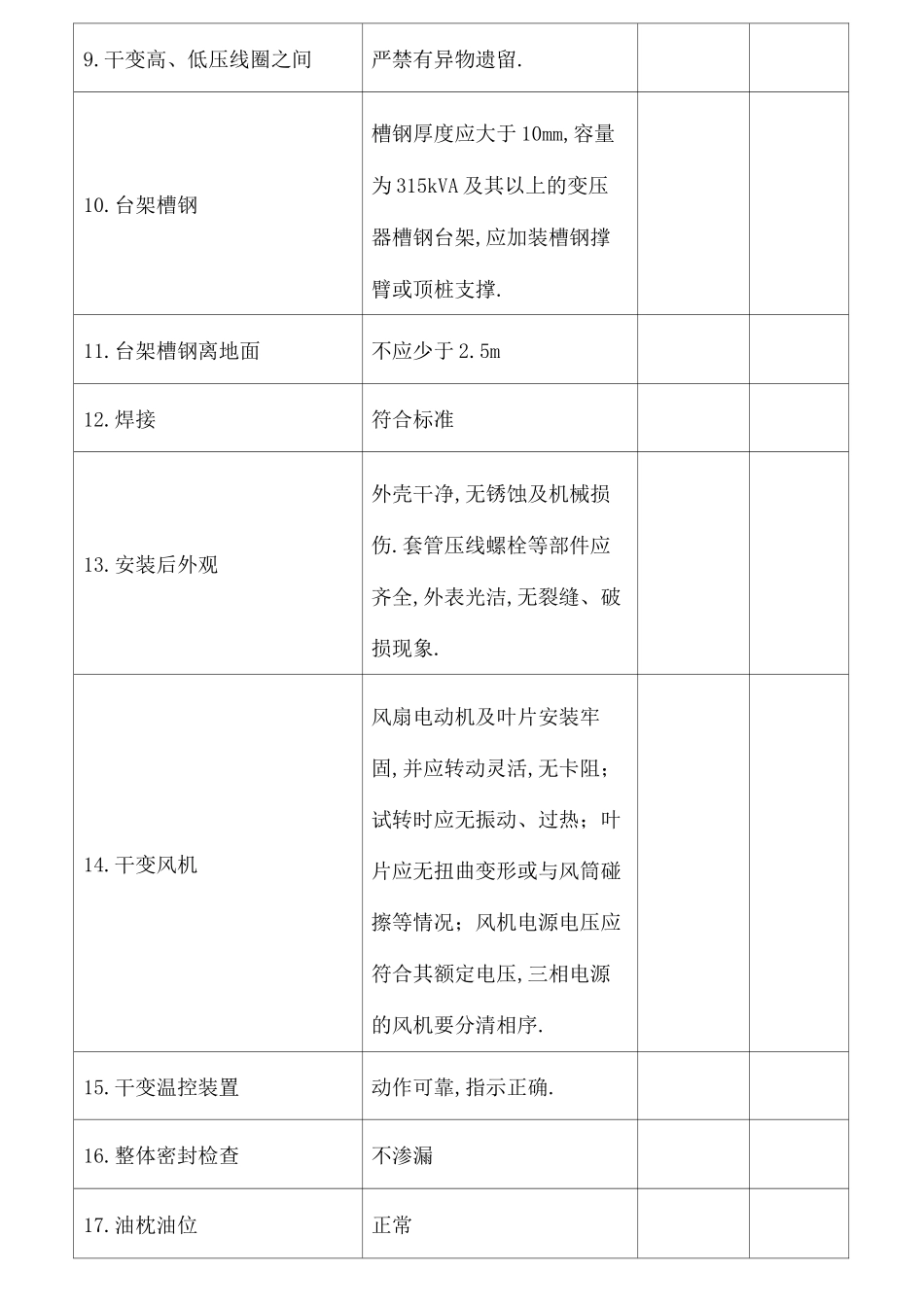 电气设备安装记录表_第2页