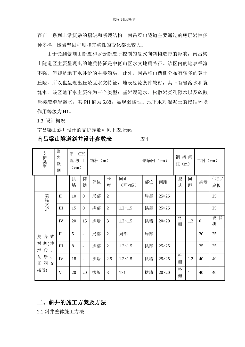 斜井衬砌施工技术在南吕梁山隧道施工中的应用探究_第2页