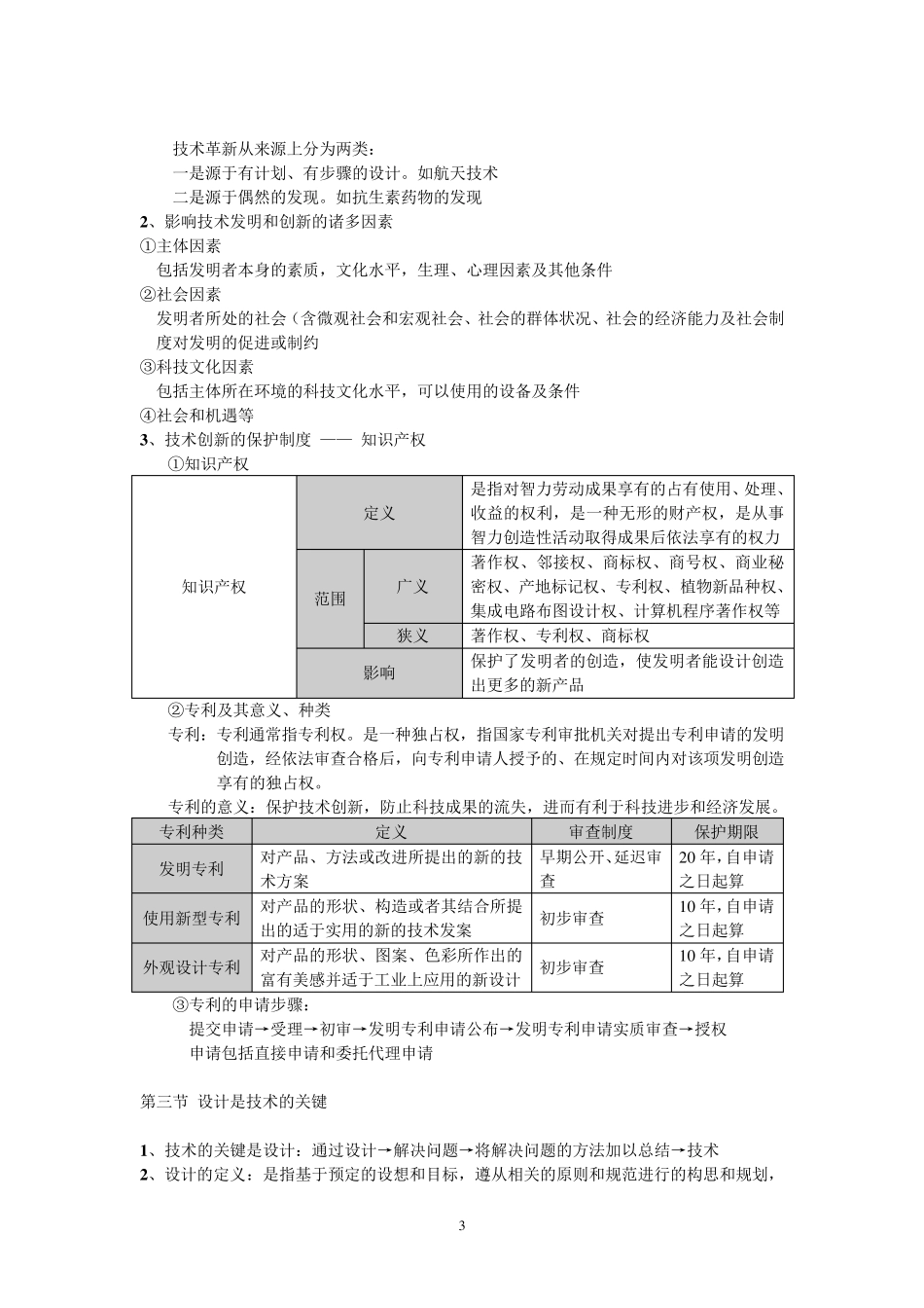 通用技术1知识点归纳之1(粤教版)_第3页