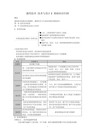 通用技术1知识点归纳之1(粤教版)