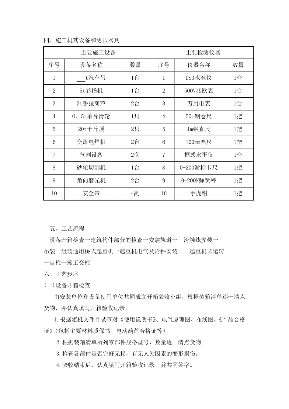 通用桥式起重机安装施工方案_第2页