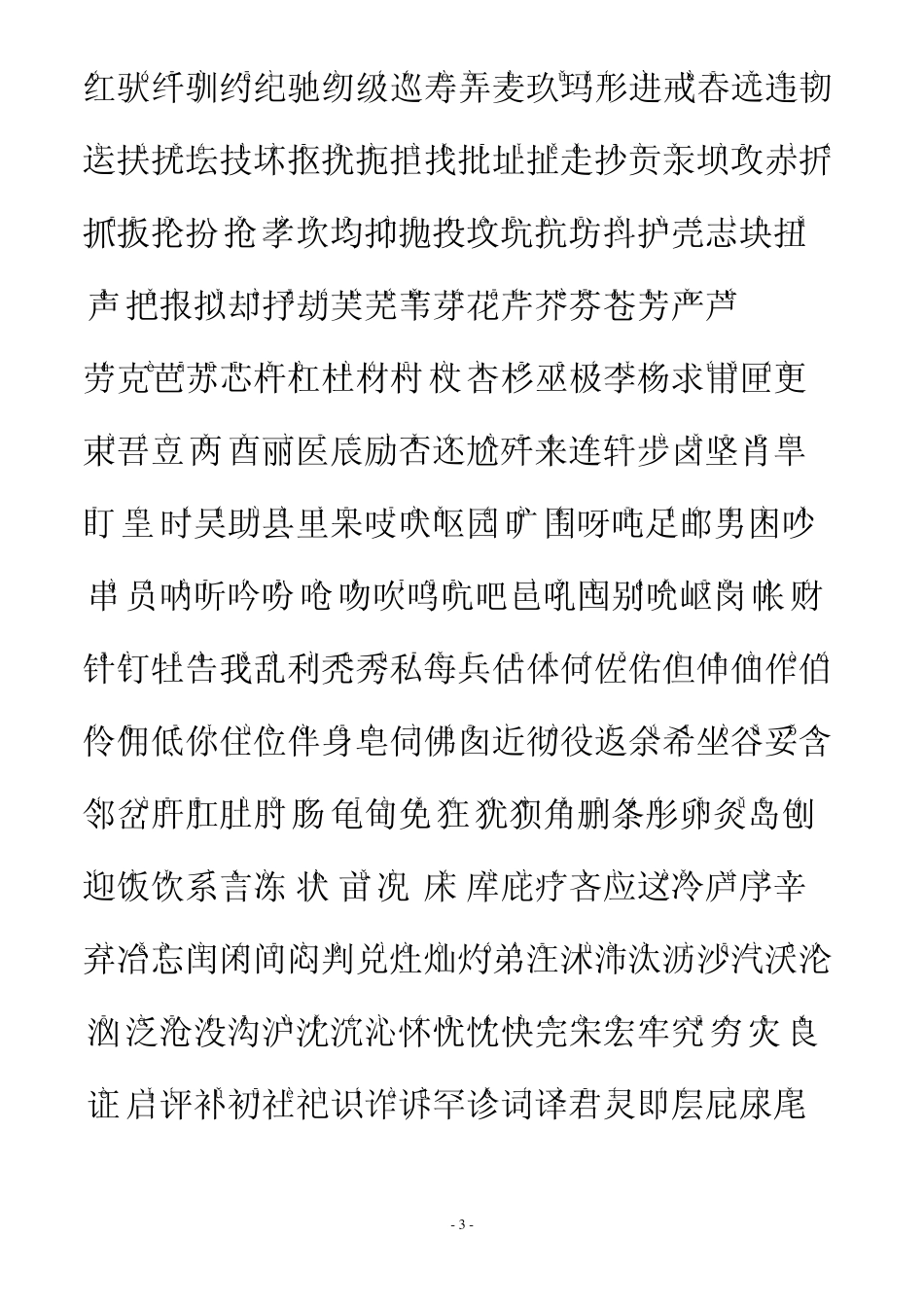 通用汉字表(常用字一二级带拼音)_第3页