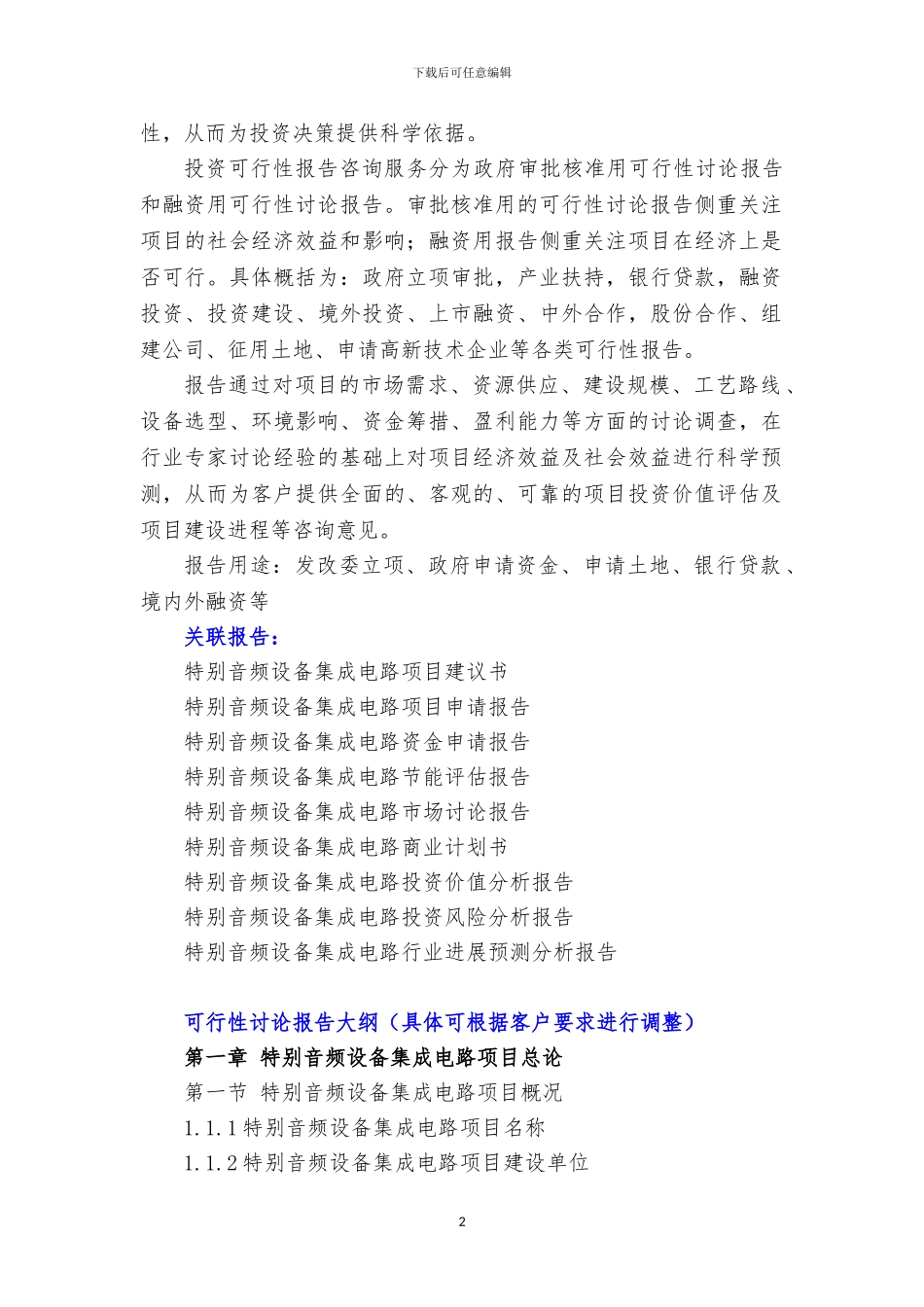新兴产业重大工程-特殊音频设备集成电路项目可行性研究报告_第3页
