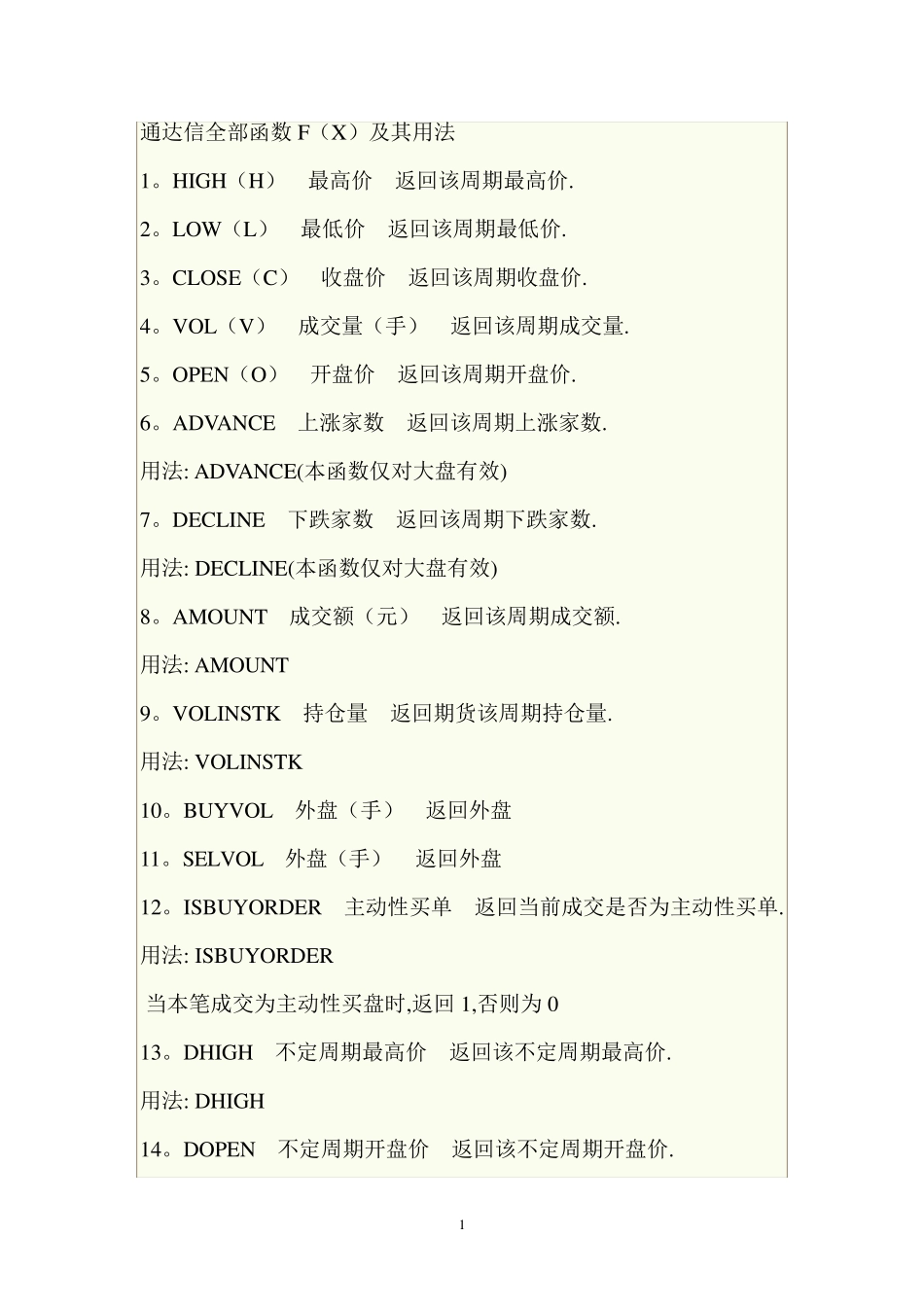 通达信全部函数及其用法_第1页