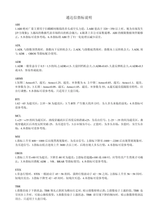 通达信指标说明