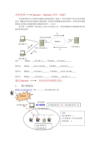 通过Internet访问企业内网的方法：