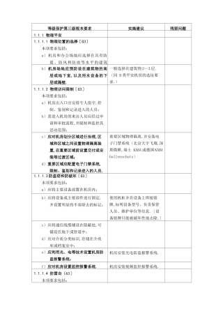 等级保护三级等保三级基本要求