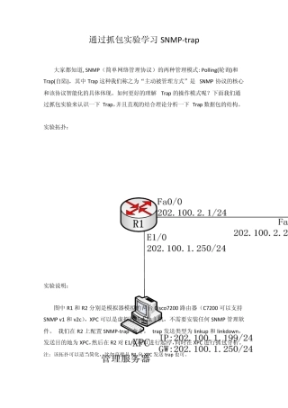 通过抓包实验学习SNMPTrap