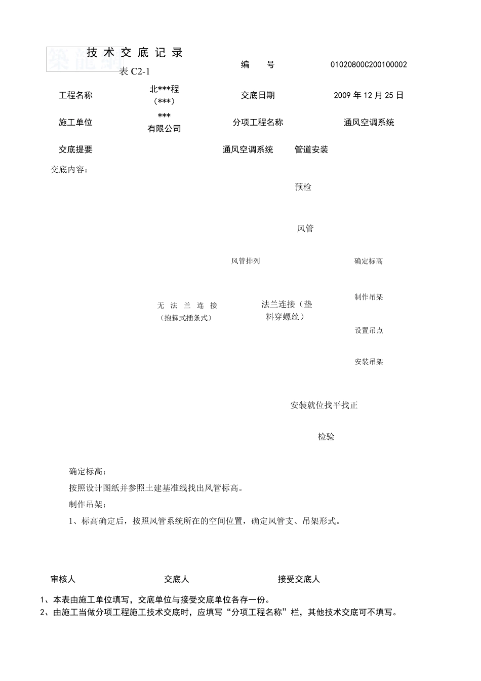 通风空调管道安装技术交底_第2页