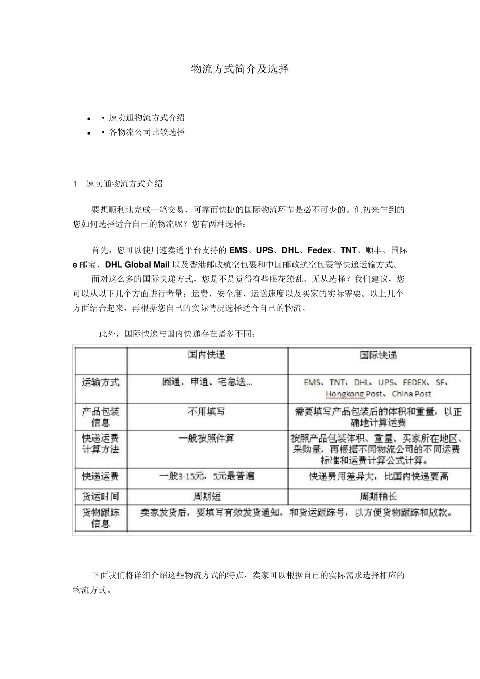 速卖通物流方式简介及选择_第1页