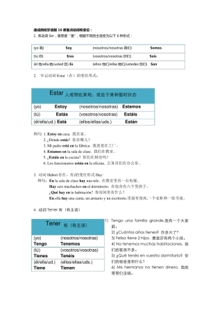 速成西班牙语前16课重点动词和变位