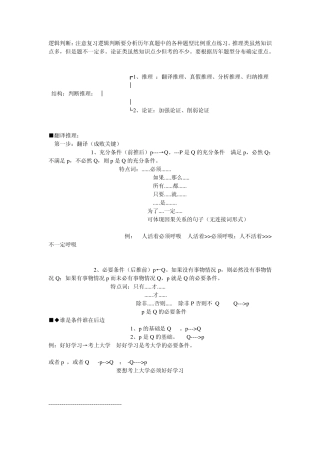 逻辑判断知识点总结