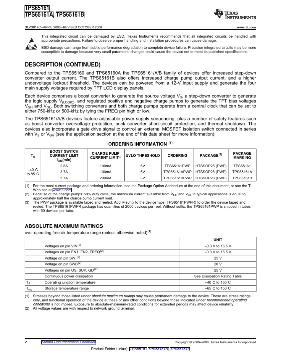 逻辑板供电ICTPS65161资料_第2页