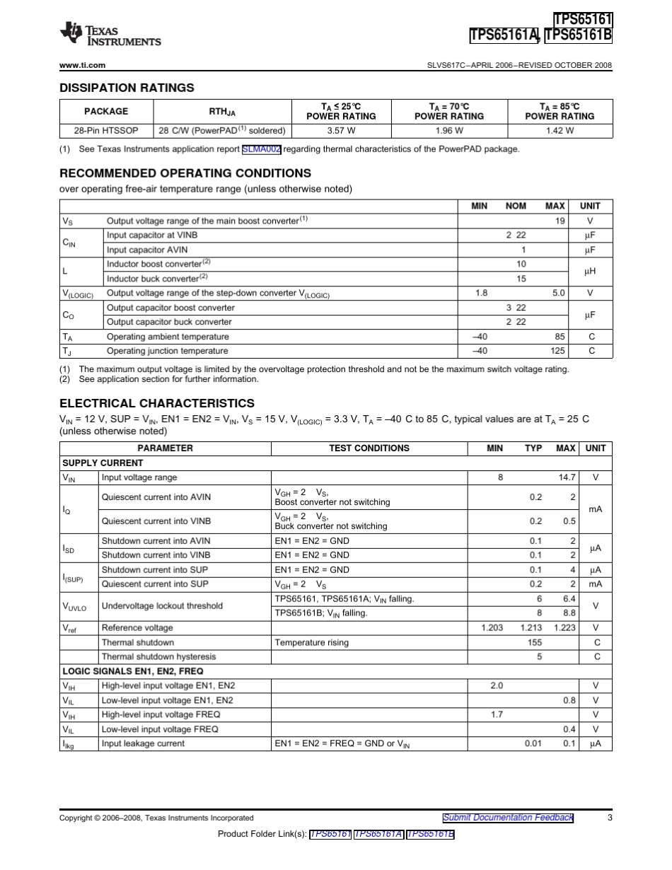 逻辑板供电ICTPS65161资料_第3页