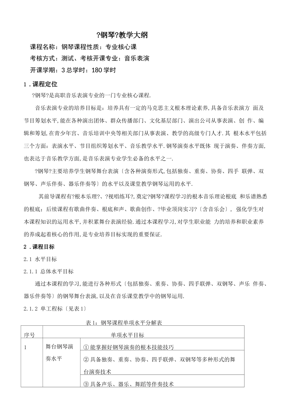 钢琴教学大纲_第1页