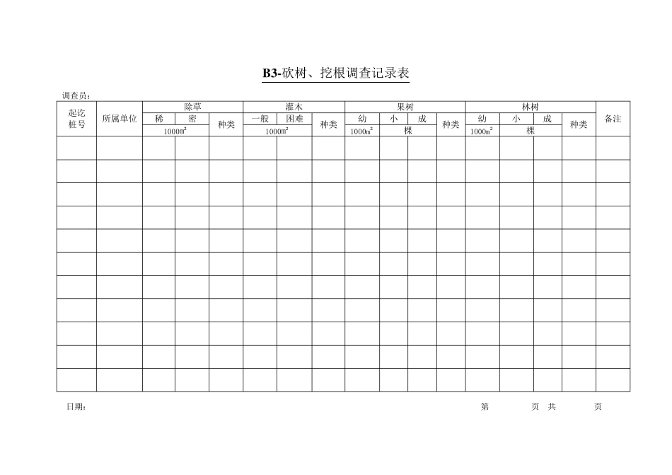 道路外业调查记录表格大全_第3页