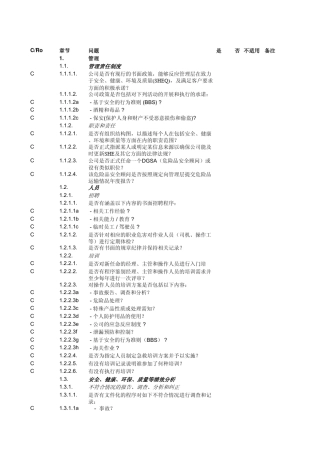 道路安全质量评估体系(RSQAS)检查表