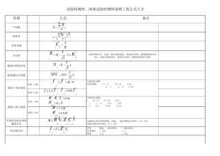 道路工程公式大全