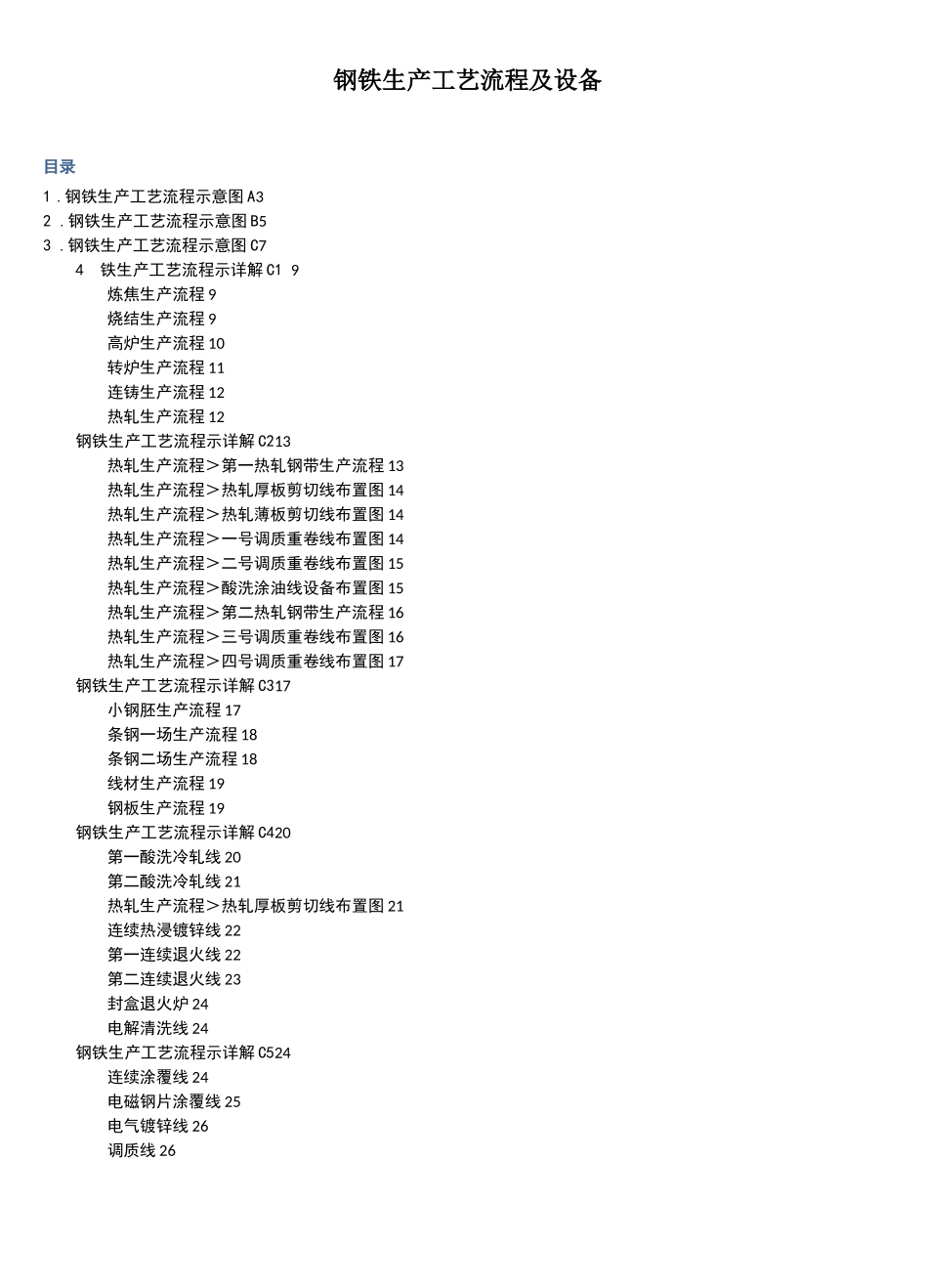 钢铁生产工艺流程及设备_第1页