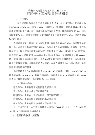 道路工程评估报告