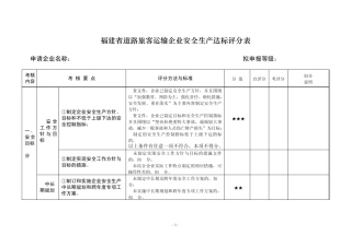 道路旅客运输企业考评指标