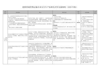 道路普通货物运输企业安全生产标准化评价实施细则
