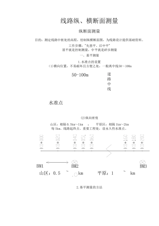 道路纵横断面的实测方法