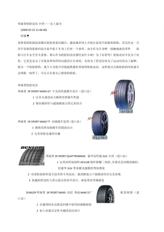邓禄普轮胎花纹