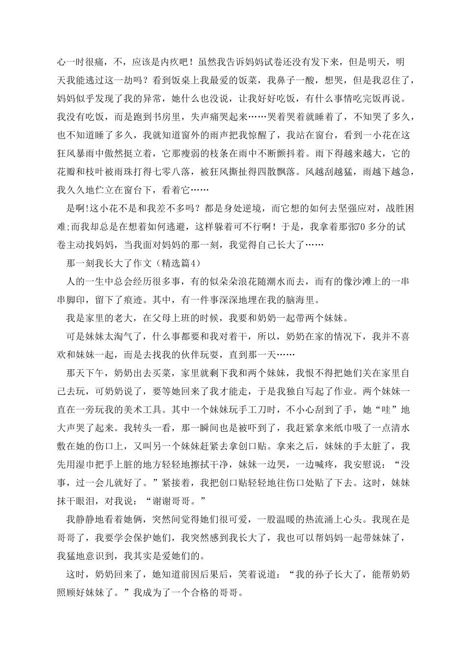 那一刻我长大了作文10篇_第3页
