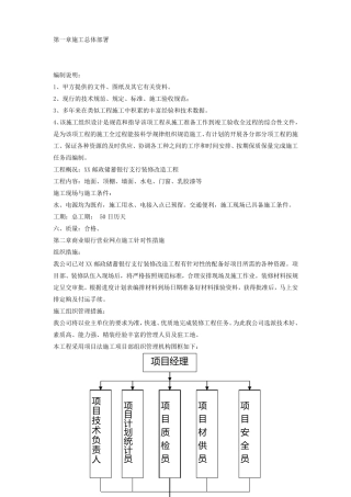 邮政储蓄银行支行装修改造工施工组织设计