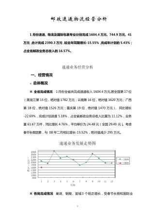 邮政速递物流经营分析