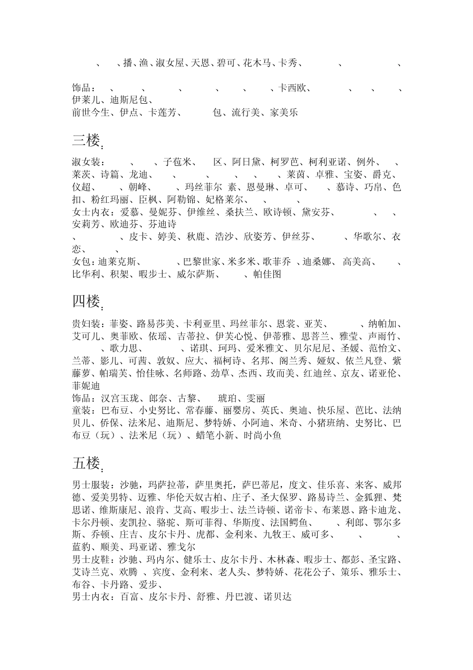 郑州各大商场楼层品牌汇集_第2页