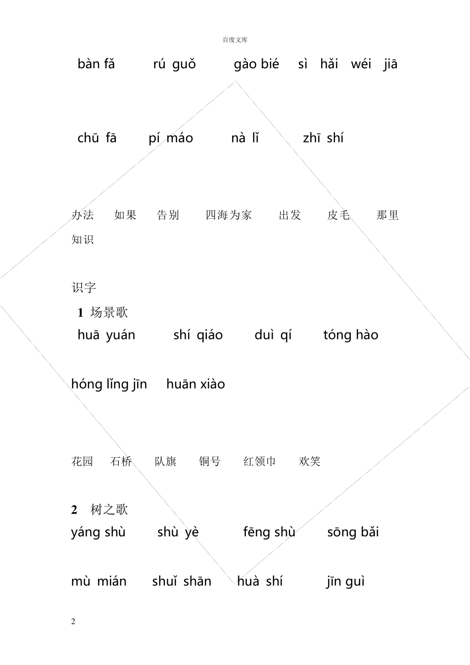 部编二年级(上册)语文词语表看拼音写词语_第2页