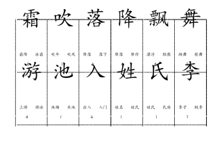 部编人教版小学一年级语文下册生字卡片精美版全集(带组词拼音)