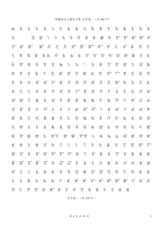 部编人教版小学语文各年级生字汇总(带拼音)