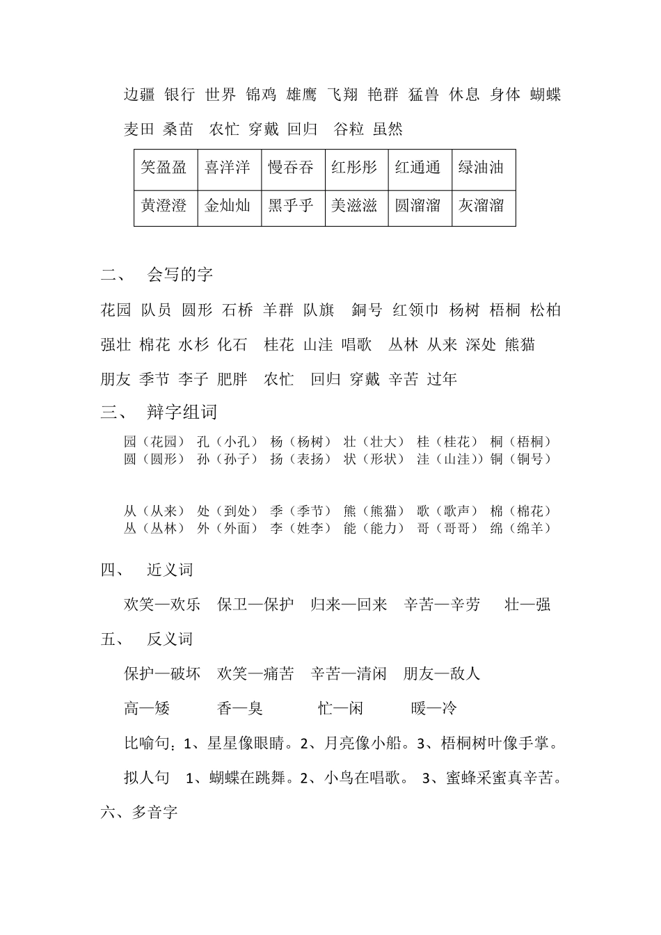部编版二年级上册语文知识点归纳_第3页