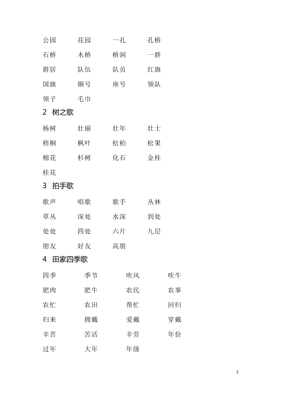 部编版二年级上语文全册重点词语听写_第2页