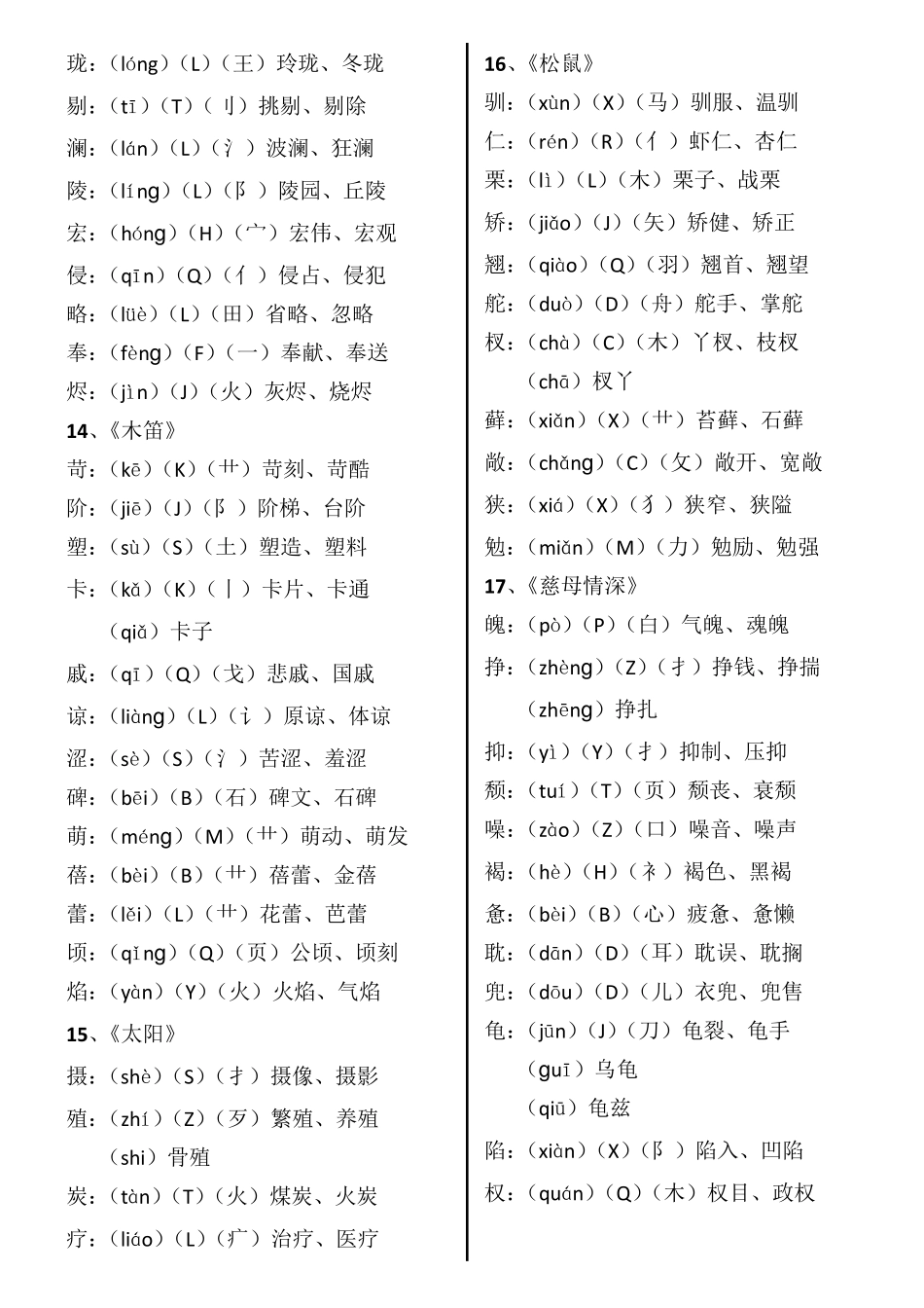 部编版五年级上册识字表_第3页