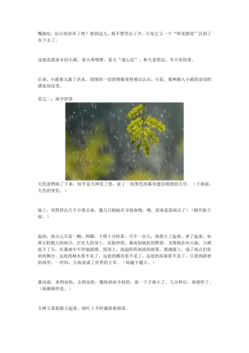 部编版五年级上册语文第七单元习作《____即景》范文指导及范文_第2页