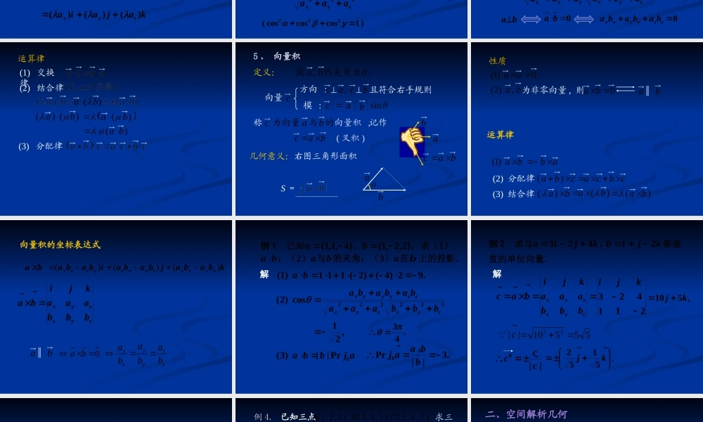 高等数学--1.空间解析几何