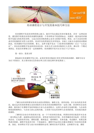 培训课程设计与开发要素