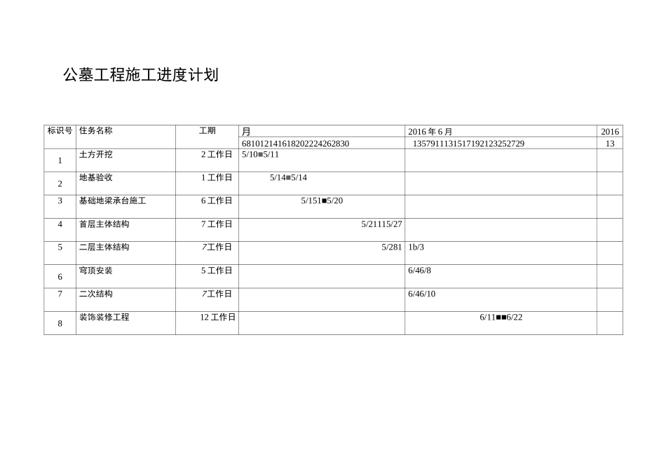 公墓工程施工进度计划_第1页