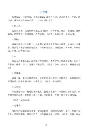 各种精油的作用及使用方法