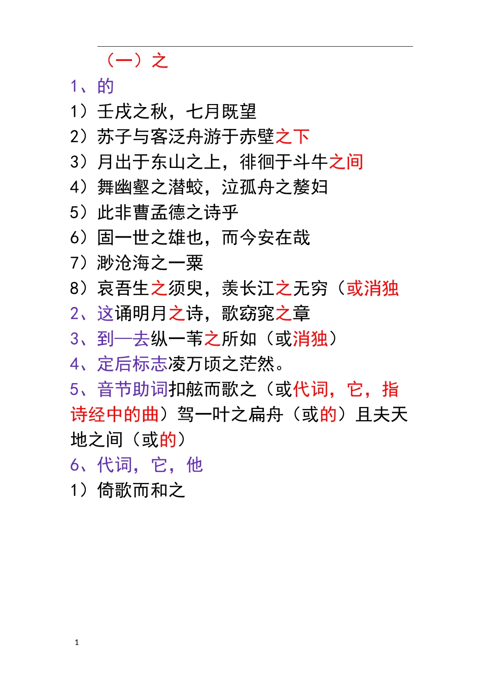 《赤壁赋》虚词整理_第1页